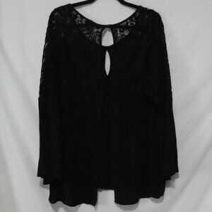 Unbranded | P2P 22 inches measured | Elegant Black Lace Detail Blouse